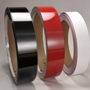 Black, red, and white aluminum coils