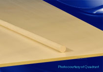 PTFE plastic photo in sheet and rod shapes
