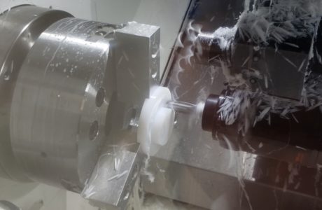 photo of plastic turning milling for plastic fabrication