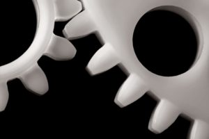 Gears made of acetal plastic