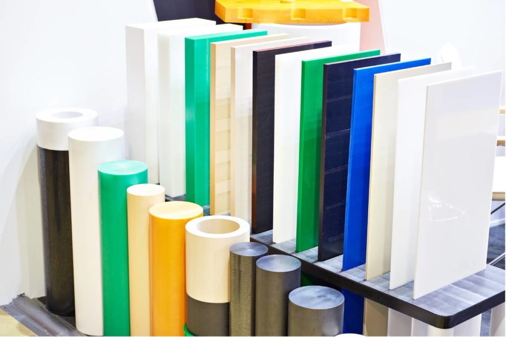 a row of plastic sheets
