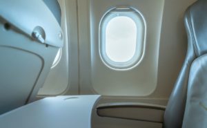 plastic trays, walls, and more in an airplane